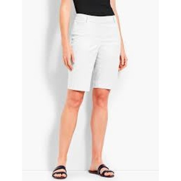 Talbots Pants - Talbots Stretch White Bermuda Shorts Cotton Blend Stretch Casual -‎ Size 12